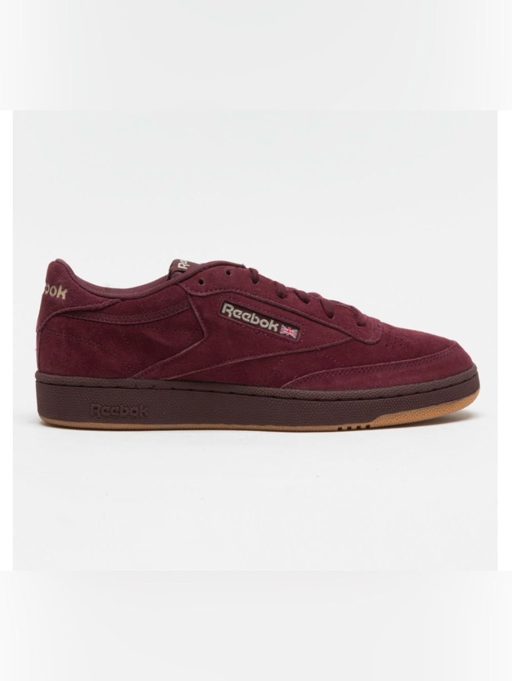 Reebok Club C 85 Men's US 11 Suede Sneakers in Burgundy with Gum Sole NIB